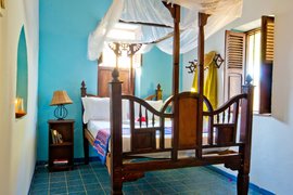 Das Doppelzimmer Crystal Blue in der Villa Bahati Das Doppelzimmer Crystal Blue in der Villa Bahati