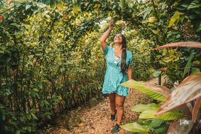 Spazieren Sie durch den grünen Garten