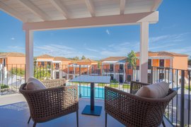 Der Balkon vom Deluxe Doppelzimmer