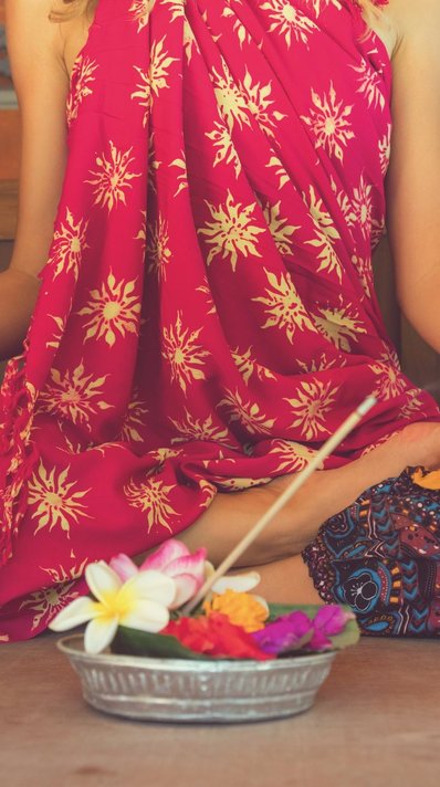 Traditionelle Meditation auf Bali
