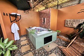 Das freiluft Badezimmer in der Deluxe Villa Das freiluft Badezimmer in der Deluxe Villa