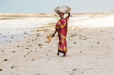 Der weite, weiße Strand Sansibars