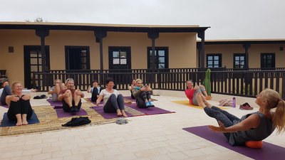 Üben Sie gemeinsam Yoga auf der Dachterrasse der Tiger Lounge