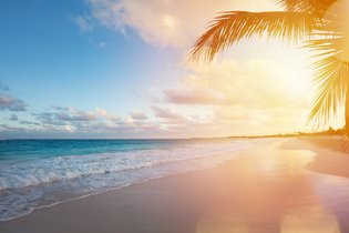 Ein Sonnenaufgang an einem tropischen Strand