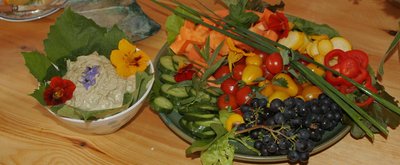 Liebevoll angerichtete Speisen in der Douce Mountain Farm