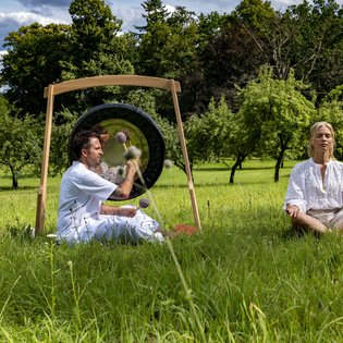 Gong auf der Wiese