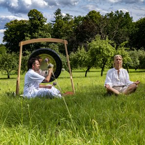 Gong auf der Wiese