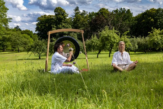 Gong auf der Wiese