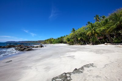 Spaziergänge entlang des weißen Sandstrandes