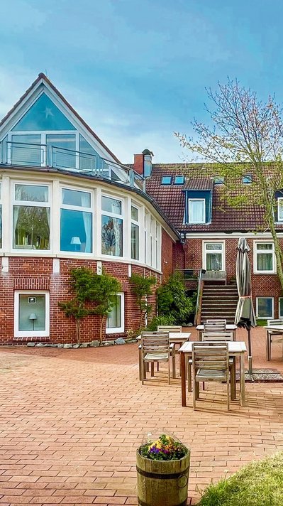 Blick auf das Naturhotel Baltrum 