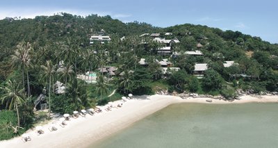 Der private Strand des Kamalaya