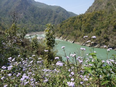 Der Ganges schlängelt sich durch die malerische Landschaft Nordindiens