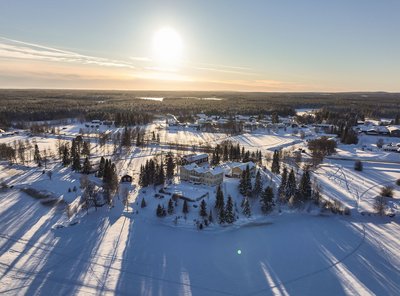 Die winterliche Landschaft rund um das Hotel Filipsborg