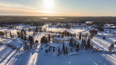 Die winterliche Landschaft rund um das Hotel Filipsborg