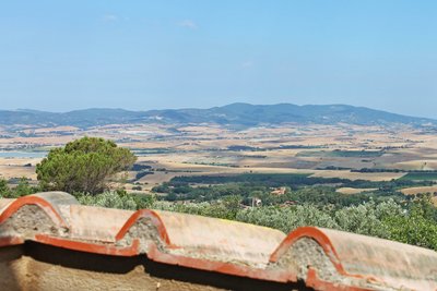 Der malerische Ausblick auf toskanische Hügellandschaften