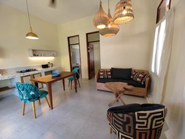 Gemütliche Sitzecke im Apartment der Villa Bahati Gemütliche Sitzecke im Apartment der Villa Bahati