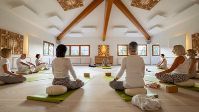 Gemeinsam meditieren im Steinweiden Retreat Center