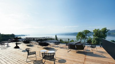 Von der Skylounge aus haben Sie einen wunderschönen Blick über den Bodensee